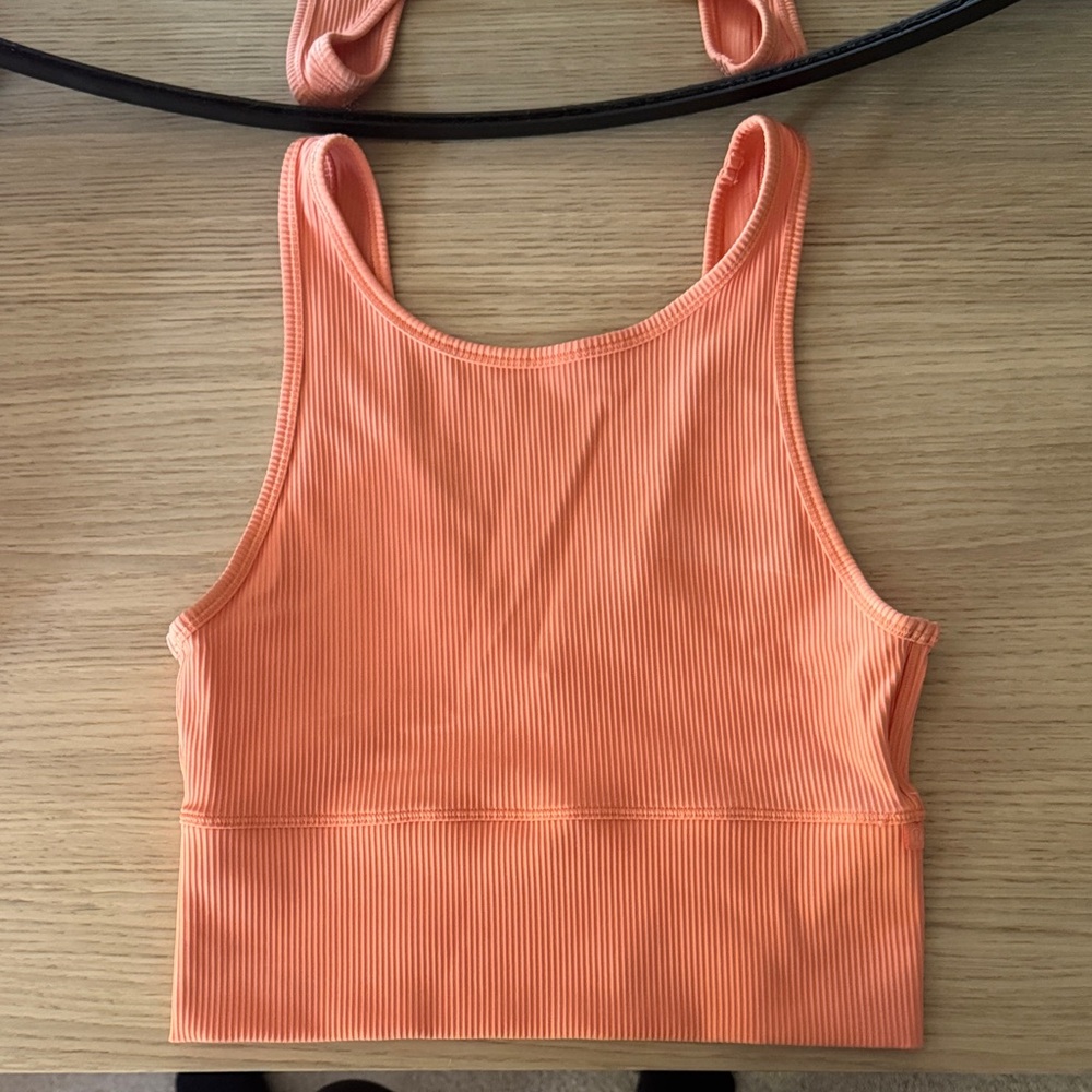 Orange Ribbed Tank Top